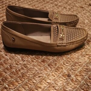 Life Stride Beige Loafers with Metallic Accents